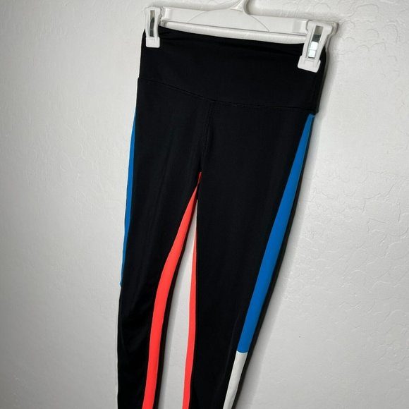 Splits59 Black Leggings with Blue and Red Accents - Picture 2 of 7